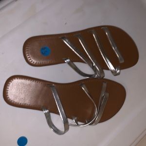 walmart strappy silver sandals